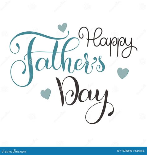 Happy Father Day Lettering Stock Vector Illustration Of Blue 113720698