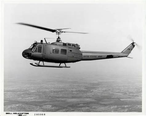 Bell Uh 1h Iroquois Helicopter Vintage Original Manufacturers Photo Us