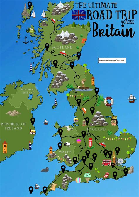 Touristenkarte Von Vereinigtes Königreich Uk Touristische