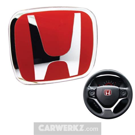 Honda Steering Wheel Emblem Logo Red