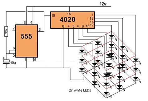 3x3x3 Led Cube Drive Circuits Projects