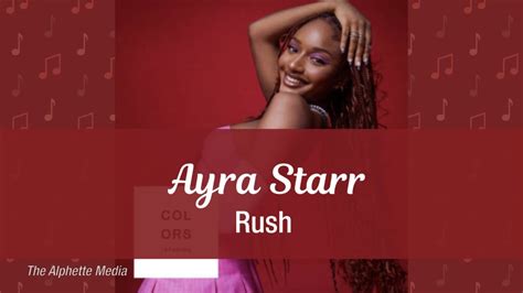 Ayra Starr Rush Lyrics Video Youtube