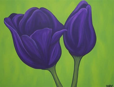 Items Similar To Large Purple Tulips Painting Commission On Etsy