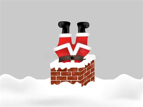 Happy Santa Claus Down Chimney Stock Vector Illustration Of Magic