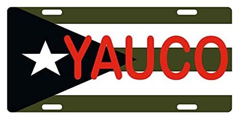 Puerto Rico Flag Pr Yauco Municipio License Plate Boricua Camo Sign 6