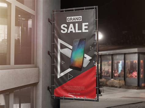 Vertical Outdoor Advertising Banner Mockup By Mockup5 On Dribbble