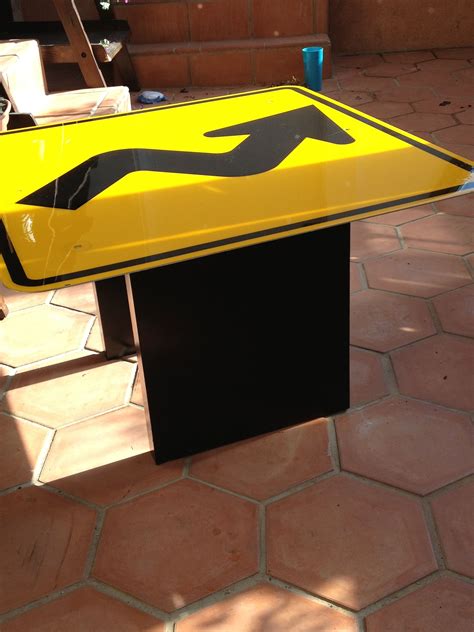 Look no further, discover a stylish solution at the plastic people. Street sign coffee table I made. Epoxy resin on top to ...