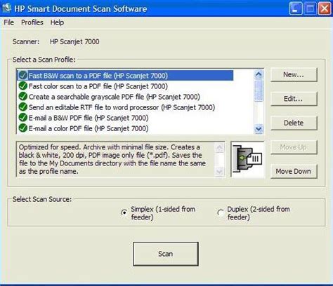 Hp Scanjet 70005000 Sheet Feed Scanner Settings Available In The Hp