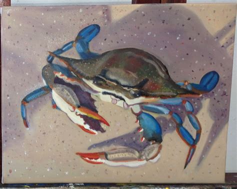 South Carolina Blue Crab 2 Fish Art Crab Painting Nautical Art