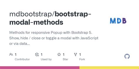 GitHub Mdbootstrap Bootstrap Modal Methods Methods For Responsive