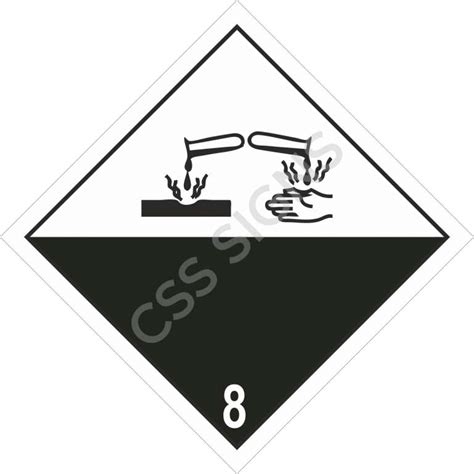 Class 8 Corrosive ADR Hazard Label Sign Shop Ireland CSS Signs