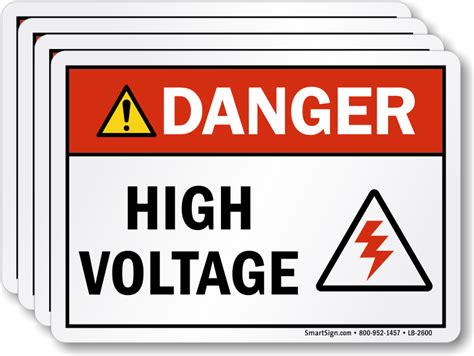 High Voltage Danger Label With Graphic Sku Lb 2600
