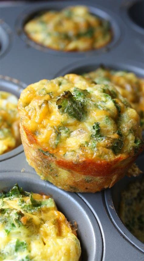 Baked Kale And Cheddar Breakfast Cups Recipe A Cheesy Baked Breakfast