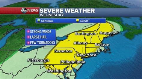 Severe Weather Moving Into Northeast As Rain Also Falls In Carolinas