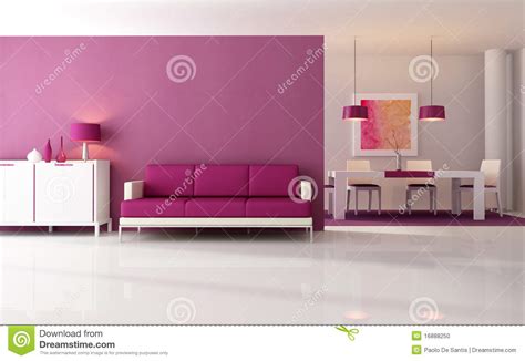 Modern Purple Living Room Stock Illustration Illustration