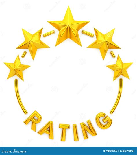 Five Golden Star Rating Stock Illustration Illustration Of Stars