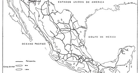 Mapa Geografico De Mexico Blanco Y Negro