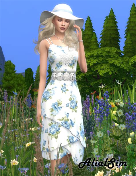 Flower Dress From Alial Sim Sims 4 Downloads