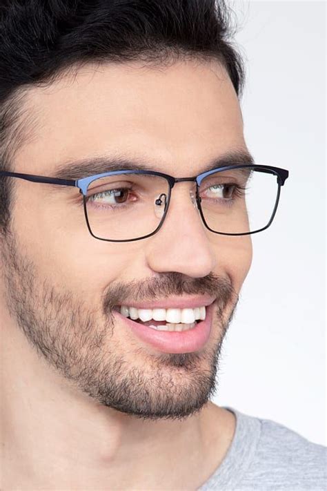 Signal Browline Blue Frame Glasses For Men In 2020 Black Glasses