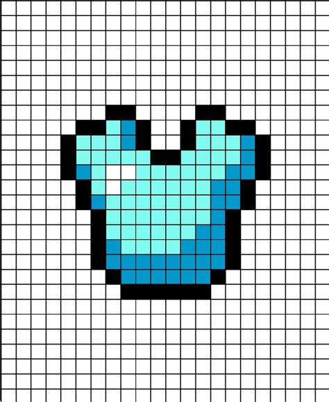 Diamond Chestplate Pixel Art Minecraft Pixel Art Pixel Art Pokemon