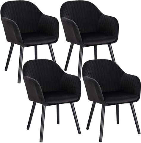 WOLTU Lot de 4 Chaises de Salle à Manger Chaise de Loisirs en Velours