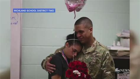 dad surprises daughter at her school after coming home early from deployment abc13 houston