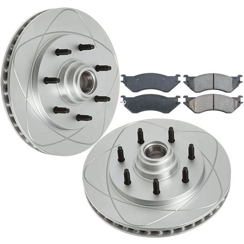 Front Ultra Slotted Disc Brake Rotors And Pads Fits Ford F 150 F 250 7