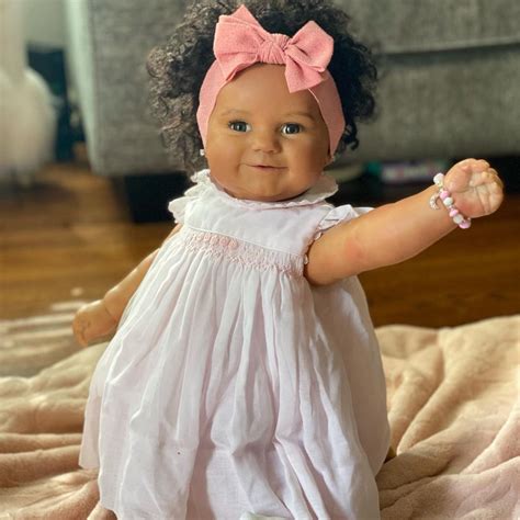 20 Inches Lifelike Olivia Open Eyes African American Reborn Doll Girl