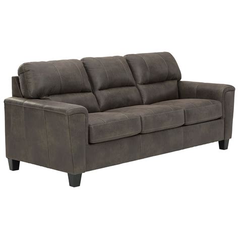Signature Design By Ashley Navi Faux Leather Queen Sofa Sleeper Royal