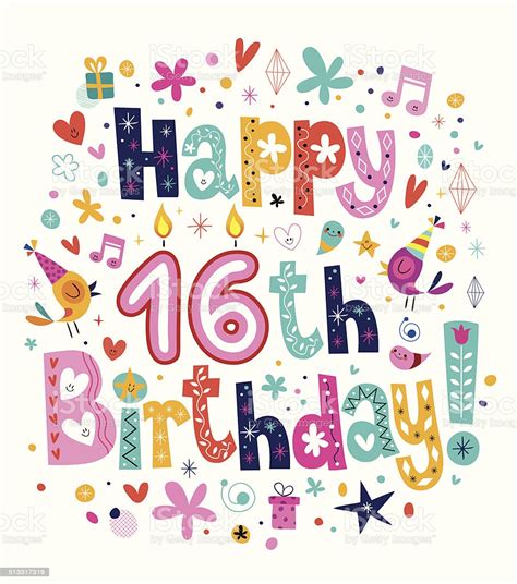 Happy 16th Birthday Stock Vector Art And More Images Of 16 17 Years