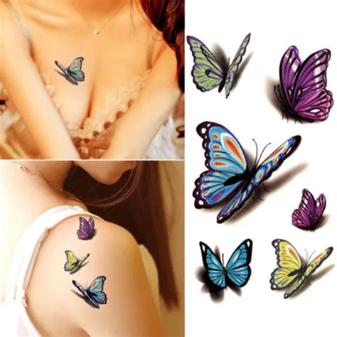 Sexy Decal Waterproof Temporary Tattoo Sticker Colorful Butterfly Fake T`i4 087 Picclick