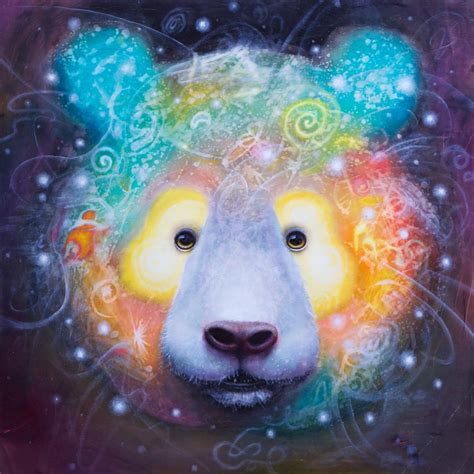 Panda Bear Print Cosmic Art Psychedelic Painting Bears Etsy