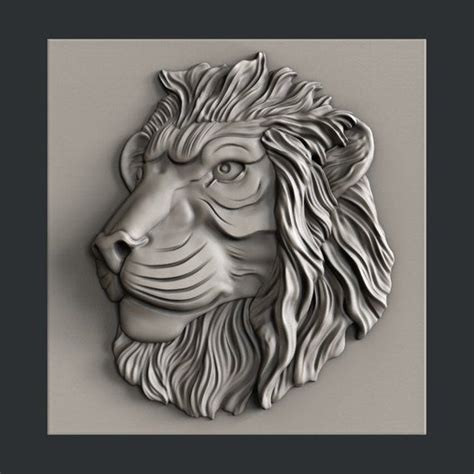 3d Stl Models For Cnc Lion Grayscale Image Stl File Format Cnc Art