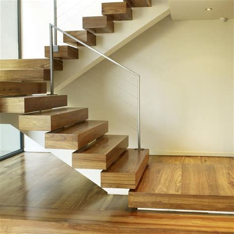 Side Stringer Stairs Indoor Wood Staircase Design Diy Floating Stairs