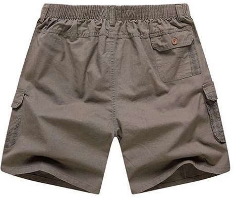 abetteric men s casual cotton twill cargo shorts elastic waistband in casual shorts from men s
