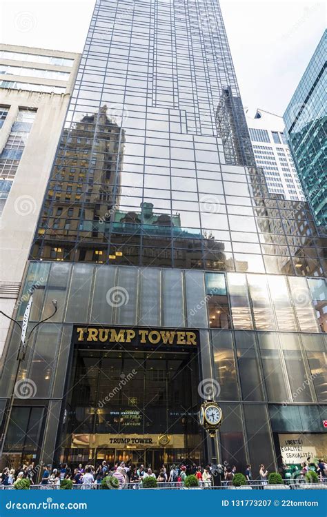 Entrance To Trump Tower In Fifth Avenue 5th Avenue With People Around