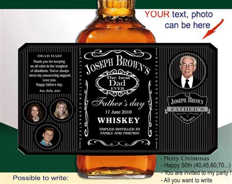 Personalized Liquor Label 50th Birthday T For Men Liquor Etsy