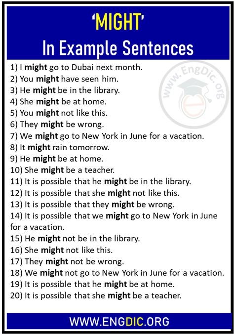 20 Sentences Using ‘might Might In Example Sentences Engdic