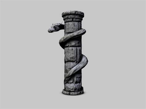 3d Asset Serpent Stone Column Cgtrader