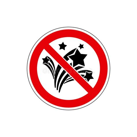 Stop No Fireworks Vector The Icon With A Red Contour On A White