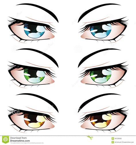 Anime Style Eyes Stock Vector Image 46729560