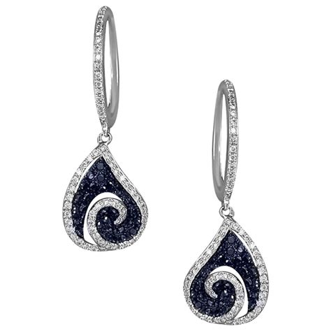 Fashionable Black And White Diamond Earrings At 1stdibs