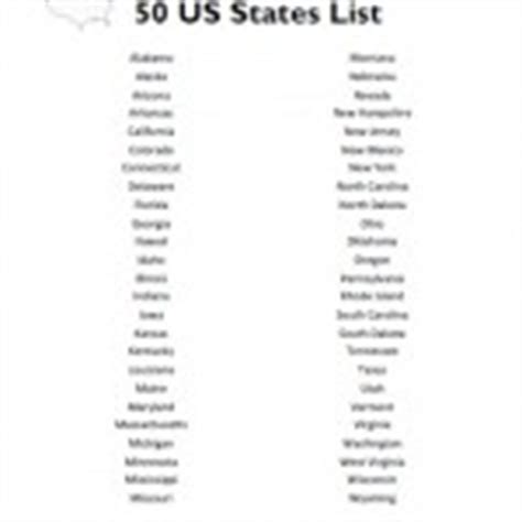 50 checklist printable list of 50 states. 50 States and Capitals List - Free Printable ...