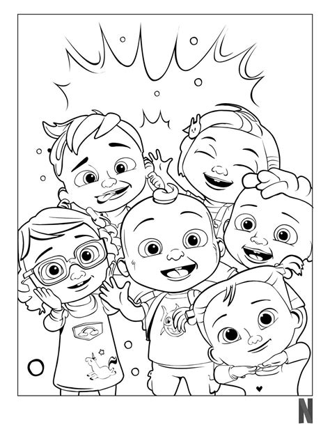 Cocomelon is a series of animated videos of traditional nursery rhymes and children's songs. CoComelon Coloring Pages Characters - XColorings.com