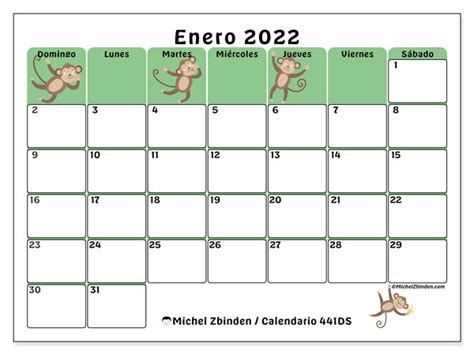 Calendario Enero De 2022 Para Imprimir “441ds” Michel Zbinden Es