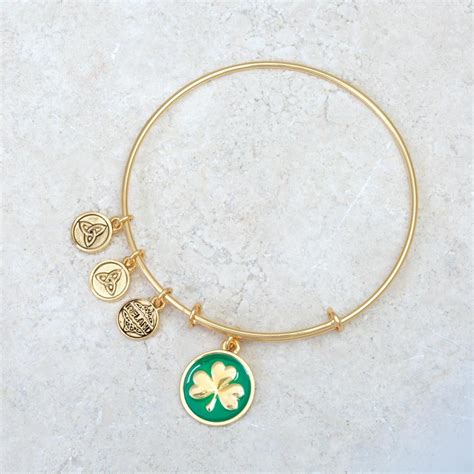 Shamrock Bangle Simple And Chic This Thin Gold Bangle Features A Large