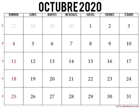 Calendario Para Imprimir Octubre 2022 Zona De Información