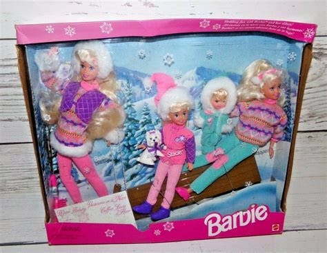 Купить Барби основы mattel barbie winter holiday sledding fun with barbie and her sisters nrfb