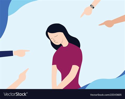 Sad Women Get Blame With Hand Other Pointing Vector Image