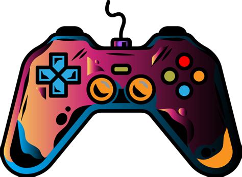 Gaming Neon Colorful Controller Video Game Wall Sticker Tenstickers